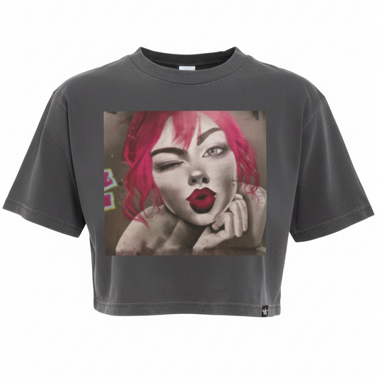 Rego Wink Crop T Grey