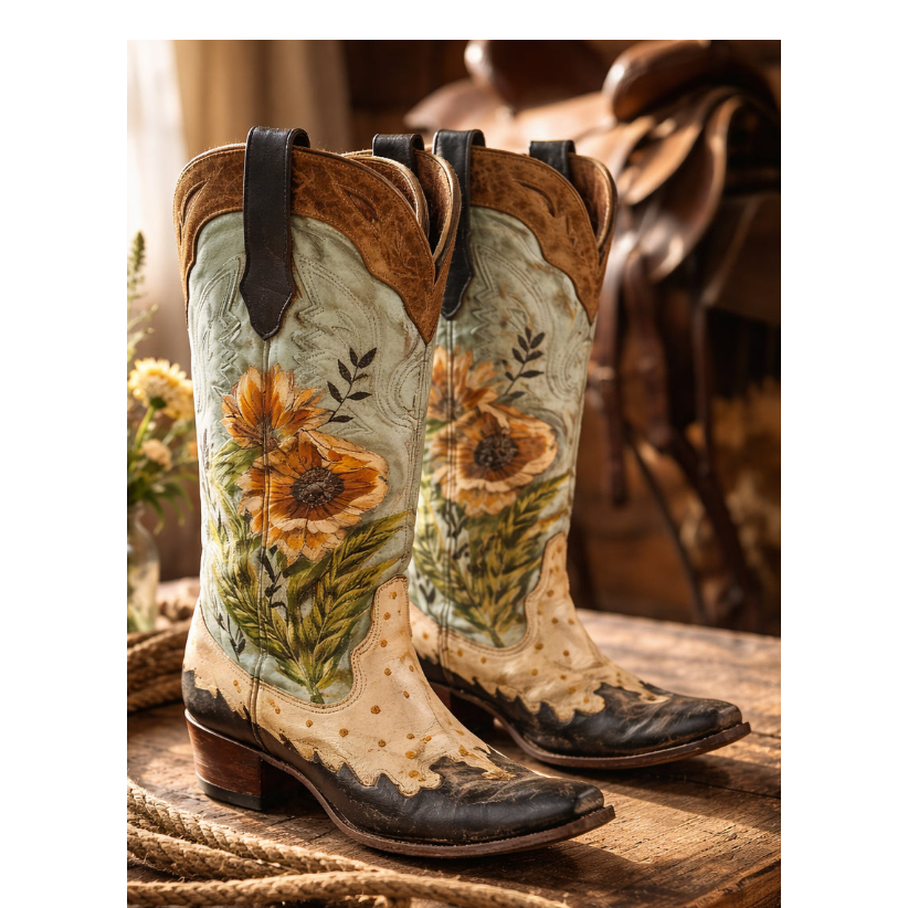 Custom Artist Painted Cowboy Boots