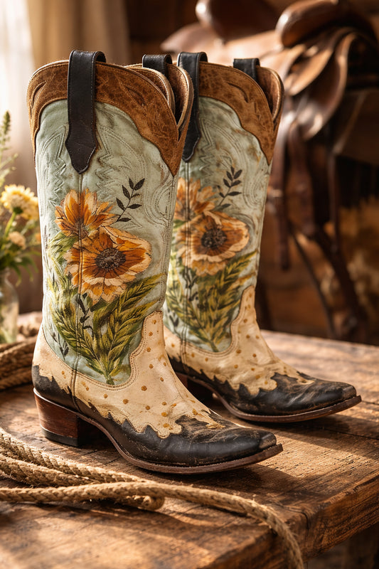 Custom Artist Painted Cowboy Boots