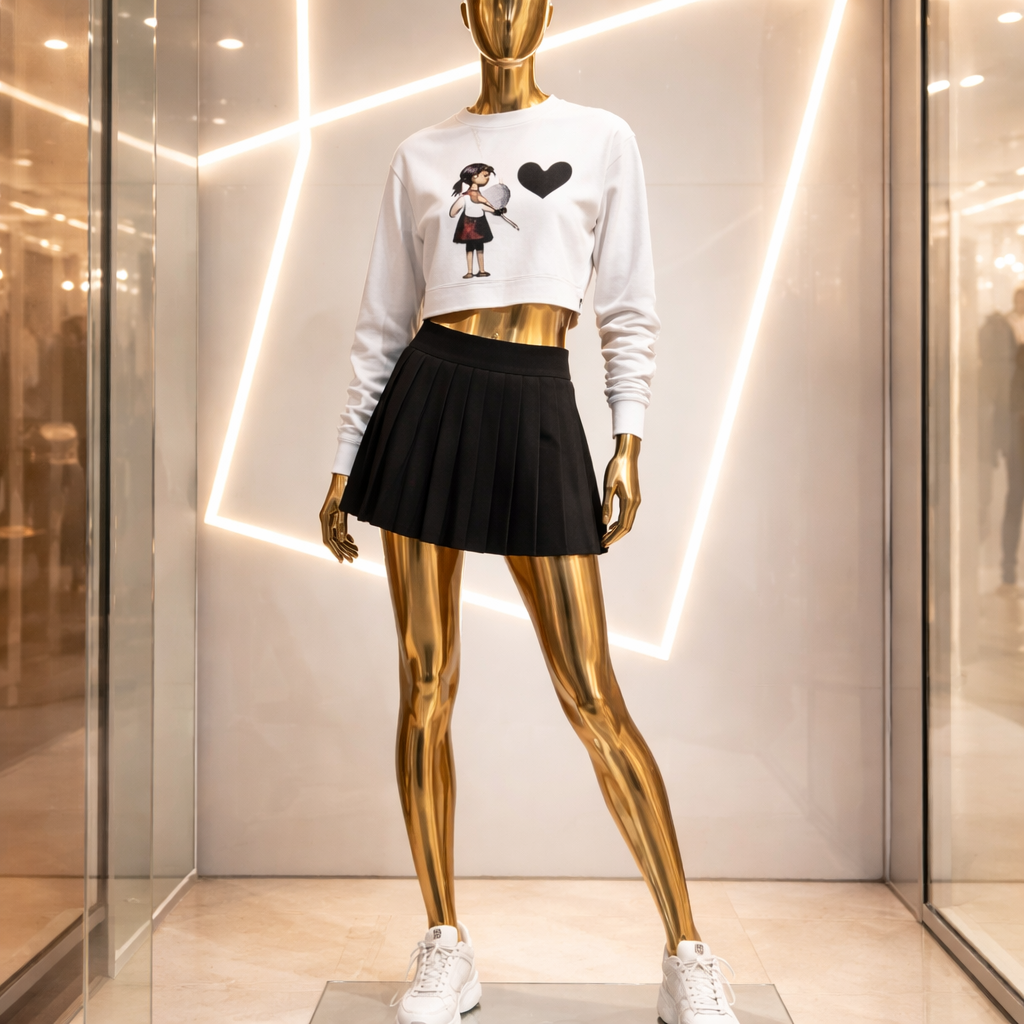 I'm Cut Out for Love LS Crop T White