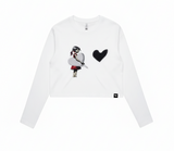 I'm Cut Out for Love LS Crop T White
