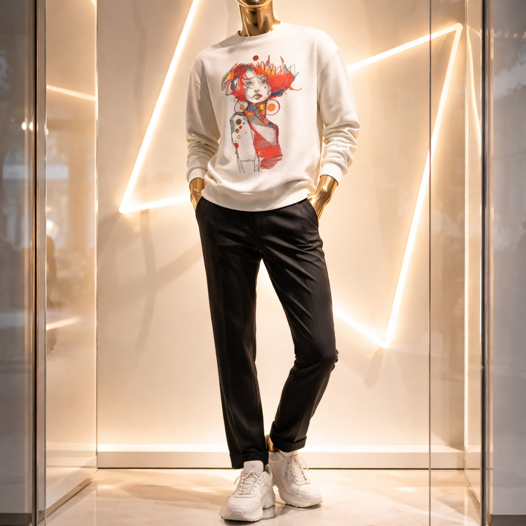 Lady in Red LS Crew Cream Unisex