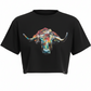 Painted Bull Crop T BLACK