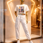 Painted Cowboy Crop T Cream