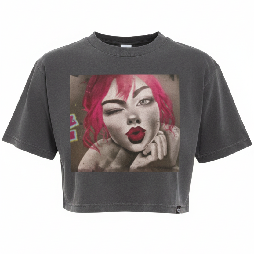 Rego Wink Crop T Grey