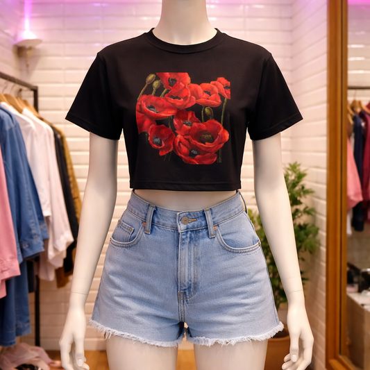 Scarlet Uprising Crop T Black