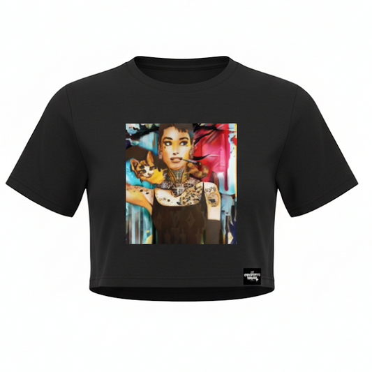 Static Siren Crop T Black